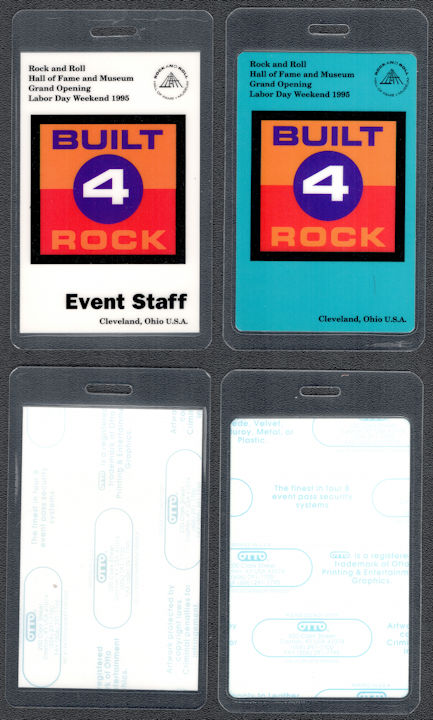 ##MUSICBP0144 - Pair of Laminated OTTO 1995 Rock Hall of Fame Opening Backstage Passes - Bruce Springsteen, Allman Brothers, etc.