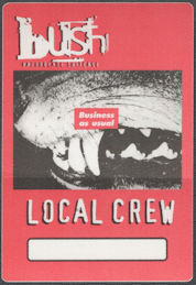 ##MUSICBP1455 - Bush Cloth OTTO Local Crew Pass from 1997 Razorblade Suitcase Tour