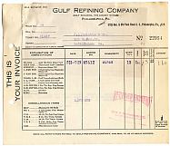 #ZZMS001 - Group of two 1930 Gulf Refining Company invoice