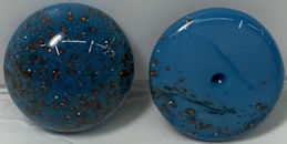 #BEADS0893 - Group of Four 16mm West German 16mm Blue Base with Goldstone Flecks Glass Cabochons