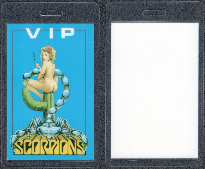 ##MUSICBP1691 - Scarce Pinup Scorpions OTTO Laminated VIP Pass from the 1988-90 Savage Amusement Tour
