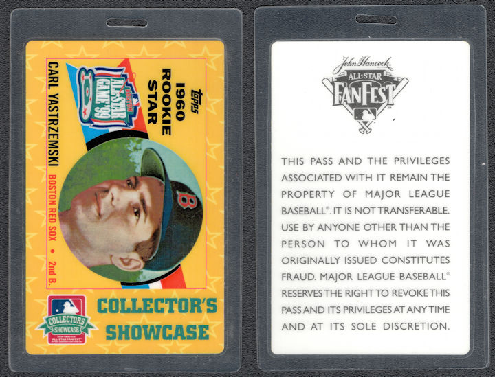 ##MUSICBP1254 - Carl Yastrzemski Collector's Showcase Laminated Pass from the 1999 Boston All-Star Game