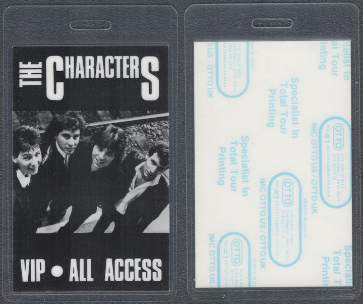 ##MUSICBP2159 - Rare The Characters OTTO Laminated VIP Passes from the 1984 Tour