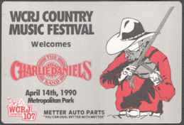##MUSICBP1457 - Rare Charlie Daniels Band OTTO Cloth Radio Pass from the 1990 Country Music Festival Show