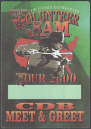 ##MUSICBP2018 - Charlie Daniels OTTO Cloth M&G Pass from the 2000 Volunteer Jam Tour - Hank Jr.