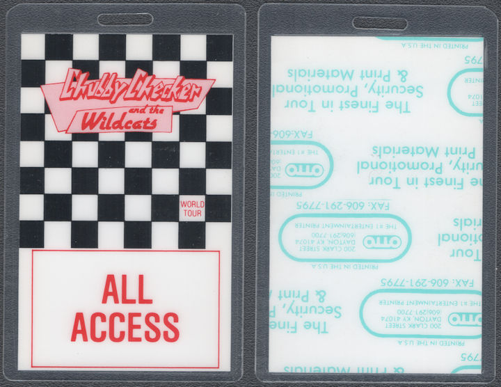##MUSICBP2167 - Very Rare Chubby Checker and the Wildcats OTTO Laminated All Access Pass from the 1990 World Tour
