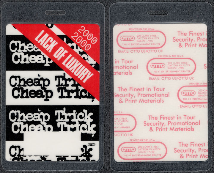 ##MUSICBP1871 - Scarce Cheap Trick OTTO Backstage Pass from the 2000 Lack of Luxury Tour
