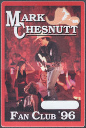 ##MUSICBP1641 - Mark Chesnutt OTTO Cloth Fan Club Pass from the 1996 Tour