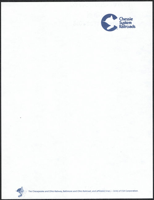 #BGTransport047 - Chessie System Railroad Letterhead