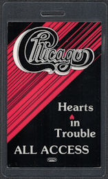 ##MUSICBP0947 - Chicago Laminated Backstage All Access Pass from the Hearts in Trouble Tour 1990