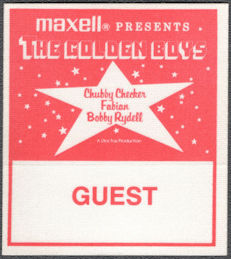 ##MUSICBP1452  - Super Rare 1987 Golden Boys of Bandstand Cloth OTTO Guest Pass - Chubby Checker, Fabian, Rydell