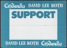 ##MUSICBP1918  - 1991 Cinderella/David Lee Roth Tour OTTO Backstage Pass