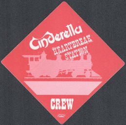 ##MUSICBP1919 - Cinderella OTTO Cloth Crew Pass from the 1991 Heartbreak Station