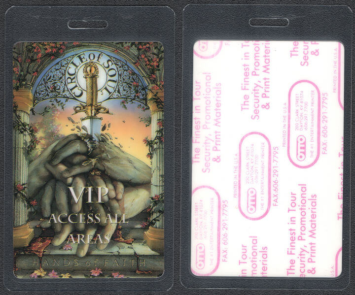 ##MUSICBP0956 - Circle of Soul Laminated Guest Backstage Pass from the 1991 Hands of Faith Tour