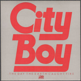 ##MUSICBQ0214 - Rare City Boy Sticker from the 1979 The Day the Earth Caught Fire Album