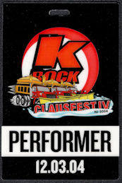 ##MUSICBP1160 - KRock Clausfest IV OTTO Sheet Laminate Performer Personnel Passes from 2004 with Velvet Revolver, Papa Roach, Korn, Jimmy Eat World ,Chevelle, Franz Ferdinand