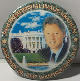 #PL248 - Clinton 53rd Presidential Inauguration Pin with White House Background