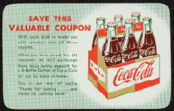 #CC078 - Gold and Red 1950s Coke Coupon