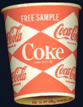 #CC080 - Scarce Diamond Logo Coke Cup Marked Free Sample