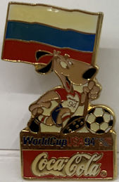 #CC377 - Coca Cola 1994 World Cup USA Soccer Lapel Pin - Flag of Russia