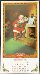 #CC375 - Beautiful 1973/74 Coca Cola Calendar Featuring Santa