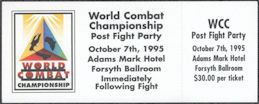 ##MUSICBPT0066 - 1995 World Combat Championship Post Fight Party Ticket at Adams Mark Hotel
