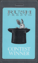 ##MUSICBP2069 - Uncommon Rush OTTO Laminated Contest Winner Pass from the 1990 Presto Tour