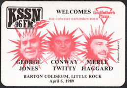 ##MUSICFE0973 - The 1989 Country Explosion Cloth Backstage Pass with George Jones, Merle Haggard, and Conway Twitty