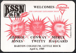 ##MUSICBP1155 - The 1989 Country Explosion Cloth Backstage Pass with George Jones, Merle Haggard, and Conway Twitty