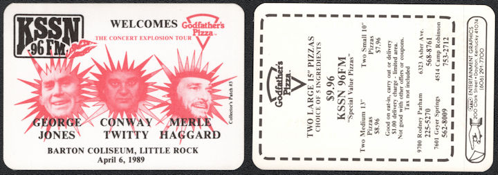 ##MUSICBP1155 - The 1989 Country Explosion Cloth Backstage Pass with George Jones, Merle Haggard, and Conway Twitty