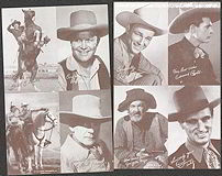 #Cards076 - Rare Set of 32 Exhibit Supply 4 Part Cowboy Card Vending Display Sheets