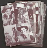 #Cards110 16 Card Original 1940/50s Exhibit Supply 4 in 1 Cowboy Card Set