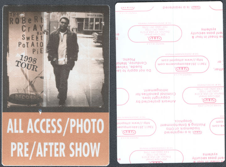 ##MUSICBP1698  - Rare Robert Cray OTTO Cloth All Access Pass from the 1998 Sweet Potato Pie 