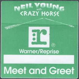 ##MUSICBP1624 - Rare Neil Young with Crazy Horse OTTO Cloth Meet and Greet Pass from the 1996 Broken Arrow Tour