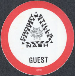 ##MUSICBP1824 - Crosby, Stills, and Nash Cloth OTTO Guest Backstage Pass from the 1987 Tour