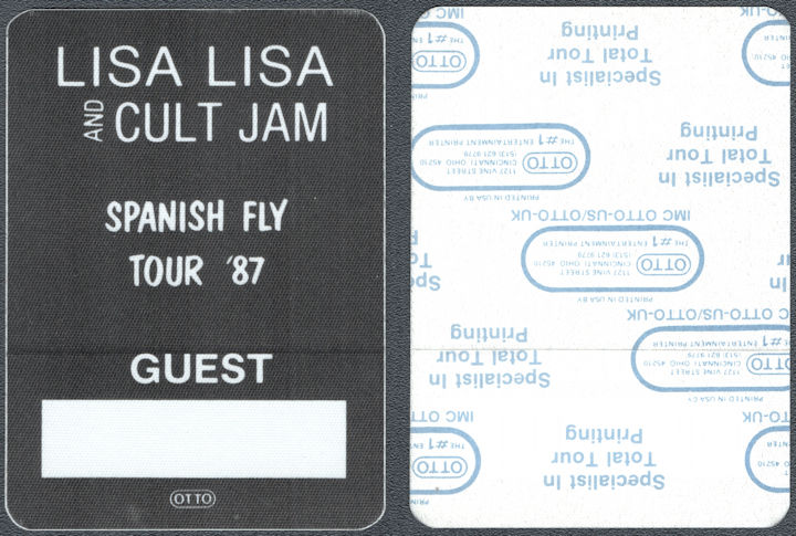 ##MUSICBP1549 - 1987 Lisa Lisa and Cult Jam OTTO Cloth Guest Pass from the Spanish Fly Tour