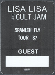 ##MUSICBP1549 - 1987 Lisa Lisa and Cult Jam OTTO Cloth Guest Pass from the Spanish Fly Tour