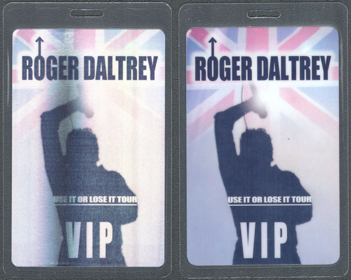 ##MUSICBP1712 - Scarce Roger Daltrey (The Who) OTTO Laminated VIP Pass from the 2009 Use It or Lose It Tour - Laser Foil