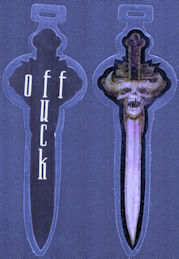 ##MUSICBP1647 - Diecut Dagger Danzig OTTO Laminated Backstage Pass from the 1990 Lucifuge Tour - Super Rare Purple Version