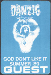 ##MUSICBP1462 - Super Rare Danzig OTTO Cloth Guest Pass from the 1989 God Don't Like It Tour