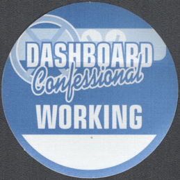 ##MUSICBP1461  - Rare Dashboard Confessional OTTO Cloth Working Pass from the 2002 Places You Have Come to Fear the Most Tour