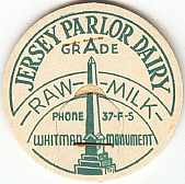 #DC016 - Group of 4 Early Whitman Monument Milk Caps