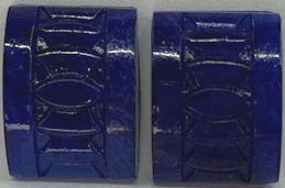 #BEADS0933 - Pair of Art Deco Cobalt Glass Cabochons