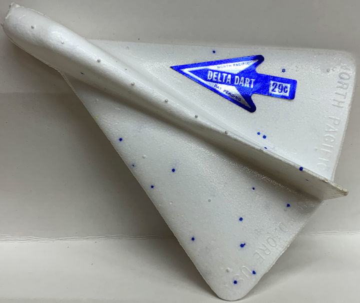 Styrofoam Delta Dart Toy Airplane North Pacific