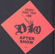 ##MUSICBP0129  - 1986 Dio Sacred Heart Tour OTTO Backstage Pass Sacred Heart Tour