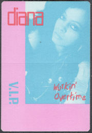 ##MUSICBP1365 - 1989 Diana Ross Cloth OTTO VIP Pass from the Workin' Overtime Tour