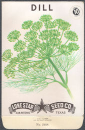 #CE057.2 - Brilliantly Colored Dill Lone Star 10¢ Seed Pack - As Low As 50¢ each