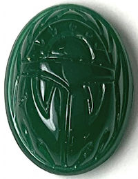#BEADS0926 - Translucent 16mm Crysophase (green gemstone) Scarab (Beetle) Cabochon