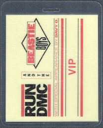 ##MUSICBP1675 - Rare Run-DMC and Beastie Boys OTTO Laminated VIP Pass from the 1987 Together Forever Tour