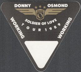 ##MUSICBP1475 - Donny Osmond OTTO Cloth Working Pass from the 1989 Soldier of Love Tour